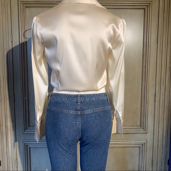 Trina Turk Silk & Spandex Tie Front Blouse - Picture 4 of 7